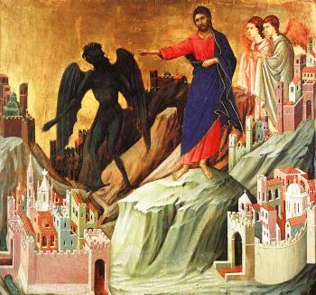 Duccio Di Buoninsegna : Temptation on the Mount